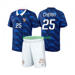 WK 2026 Frankrijk Thuis Tenue Kinder Voetbalshirts Rayan Cherki 25 Korte Mouwen