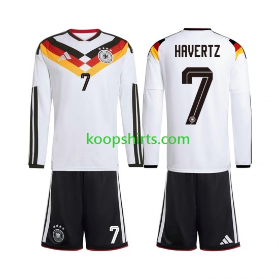 WK 2026 Duitsland Thuis Tenue Kinder Voetbalshirts Kai Havertz 7 Lange Mouwen