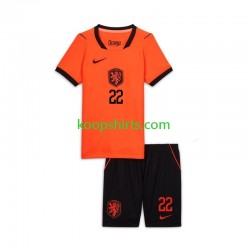 WK 2026 Nederland Thuis Tenue Kinder Voetbalshirts Denzel Dumfries 22 Korte Mouwen
