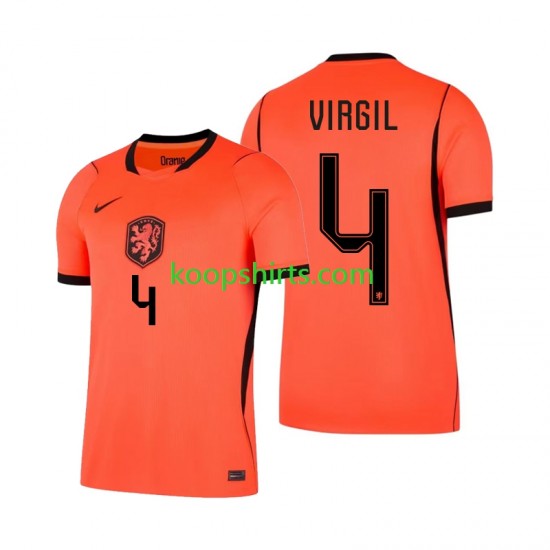 WK 2026 Nederland Thuis Tenue Heren Voetbalshirts Virgil van Dijk 4 Korte Mouwen