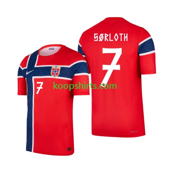 WK 2026 Noorwegen Thuis Tenue Heren Voetbalshirts Alexander Sorloth 7 Korte Mouwen