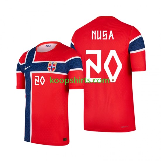 WK 2026 Noorwegen Thuis Tenue Heren Voetbalshirts Antonio Nusa 20 Korte Mouwen