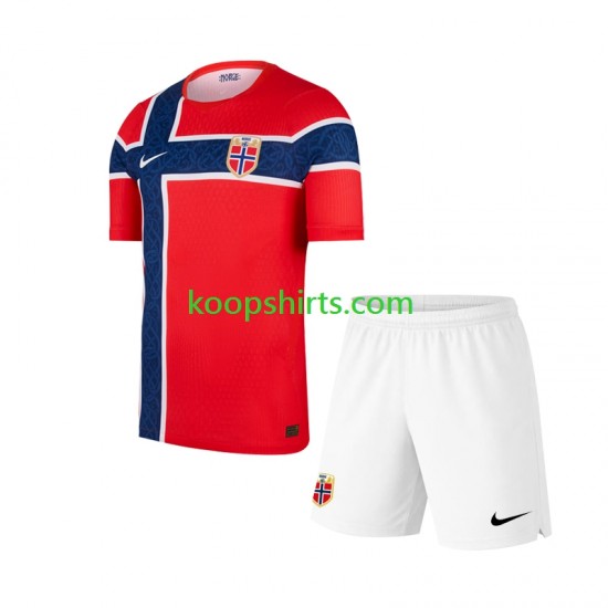 WK 2026 Noorwegen Thuis Tenue Kinder Voetbalshirts Korte Mouwen
