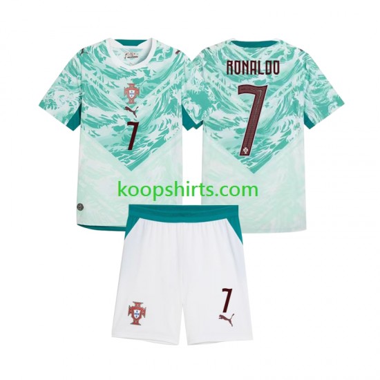 Portugal Uit Tenue Kinder Voetbalshirts Cristiano Ronaldo 7 2026 2027 Korte Mouwen