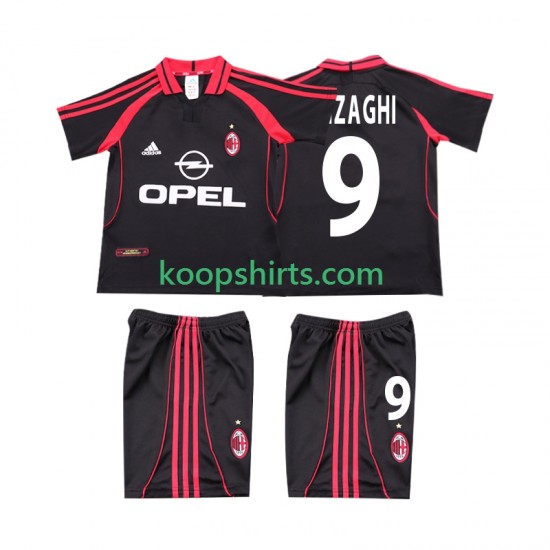AC Milan Retro Derde Tenue Kinder Voetbalshirts INZAGHI 9 2000 2001 Korte Mouwen