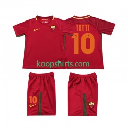 AS Roma Retro Thuis Tenue Kinder Voetbalshirts Totti 10 2017-2018 Korte Mouwen
