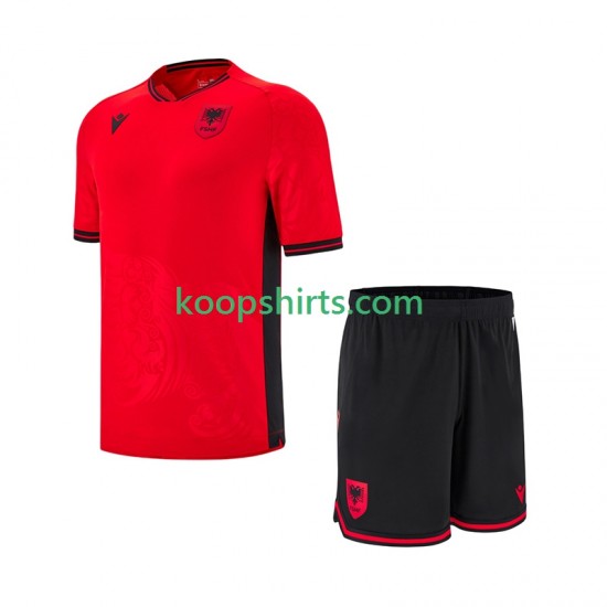 Albanië Thuis Tenue Kinder Voetbalshirts 2025-2026 Korte Mouwen