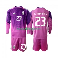 Argentinië Doelman Thuis Tenue Kinder Voetbalshirts Emiliano Martinez 23 2025 Lange Mouwen