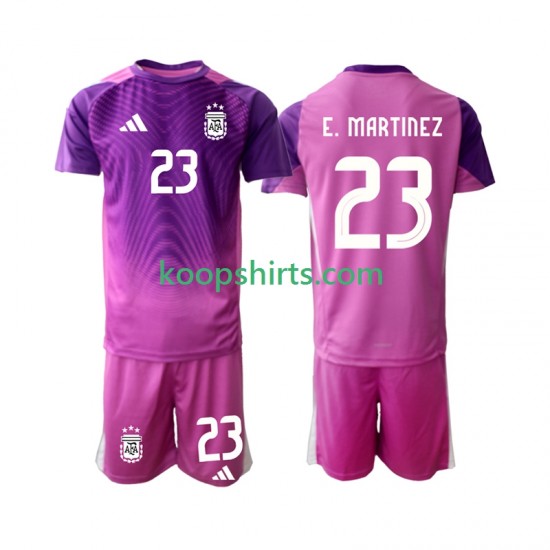 Argentinië Doelman Thuis Tenue Kinder Voetbalshirts Emiliano Martinez 23 2025 Korte Mouwen