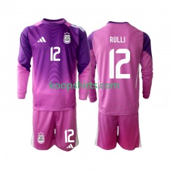 Argentinië Doelman Thuis Tenue Kinder Voetbalshirts Geronimo Rulli 12 2025 Lange Mouwen