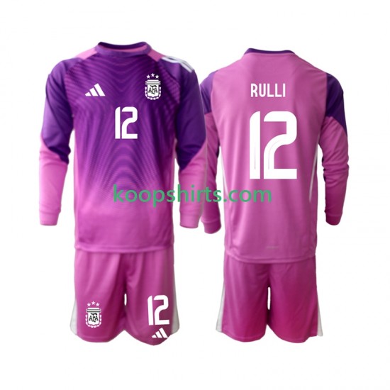 Argentinië Doelman Thuis Tenue Kinder Voetbalshirts Geronimo Rulli 12 2025 Lange Mouwen