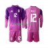 Argentinië Doelman Thuis Tenue Kinder Voetbalshirts Geronimo Rulli 12 2025 Lange Mouwen