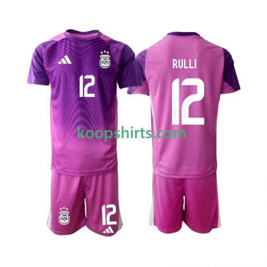 Argentinië Doelman Thuis Tenue Kinder Voetbalshirts Geronimo Rulli 12 2025 Korte Mouwen