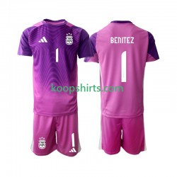 Argentinië Doelman Thuis Tenue Kinder Voetbalshirts Walter Daniel Benitez 1 2025 Korte Mouwen