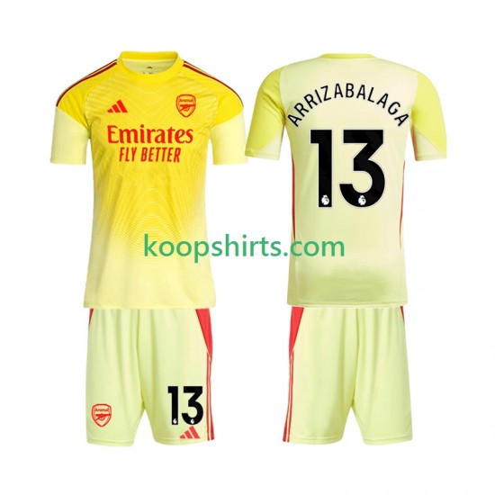 Arsenal Doelman Thuis Tenue Kinder Voetbalshirts Kepa Arrizabalaga 13 2025-2026 Korte Mouwen