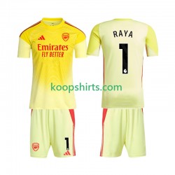 Arsenal Doelman Thuis Tenue Kinder Voetbalshirts Raya 1 2025-2026 Korte Mouwen