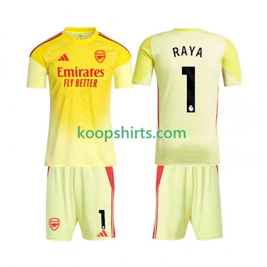 Arsenal Doelman Thuis Tenue Kinder Voetbalshirts Raya 1 2025-2026 Korte Mouwen