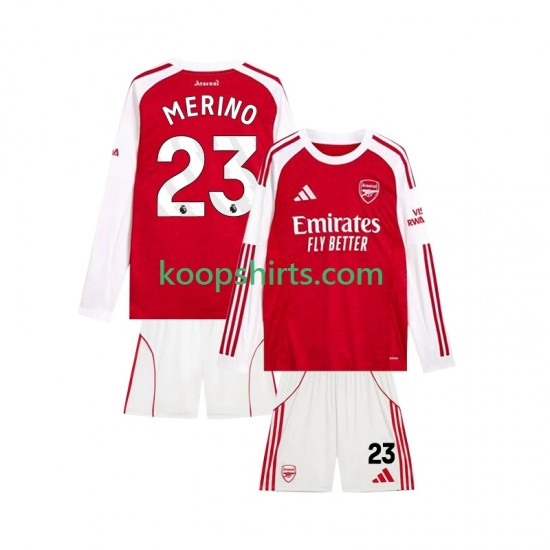 Arsenal Thuis Tenue Kinder Voetbalshirts Merino 23 2025-2026 Lange Mouwen