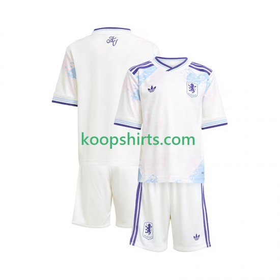 Aston Villa Derde Tenue Kinder Voetbalshirts 2025-2026 Korte Mouwen