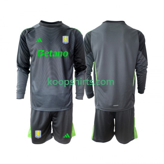 Aston Villa Doelman Thuis Tenue Kinder Voetbalshirts 2025-2026 Lange Mouwen