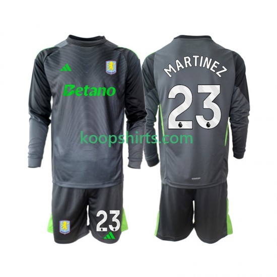 Aston Villa Doelman Thuis Tenue Kinder Voetbalshirts Emiliano Martinez 23 2025-2026 Lange Mouwen
