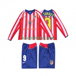 Atlético Madrid Retro Thuis Tenue Kinder Voetbalshirts F TORRES 9 2004 2005 Lange Mouwen
