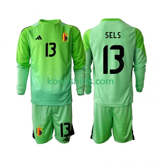 België Doelman Thuis Tenue Kinder Voetbalshirts Matz Sels 13 2025 Lange Mouwen