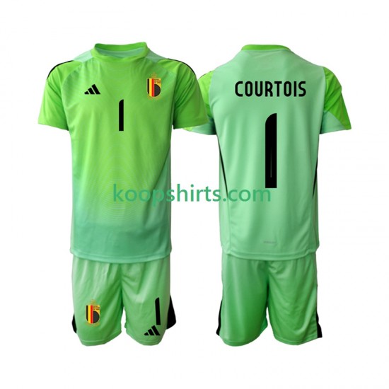 België Doelman Thuis Tenue Kinder Voetbalshirts Thibaut Courtoi 1 2025 Korte Mouwen