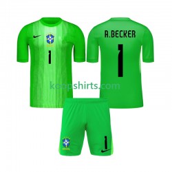 Brazilië Doelman Thuis Tenue Kinder Voetbalshirts Alisson Becker 1 2026 Korte Mouwen