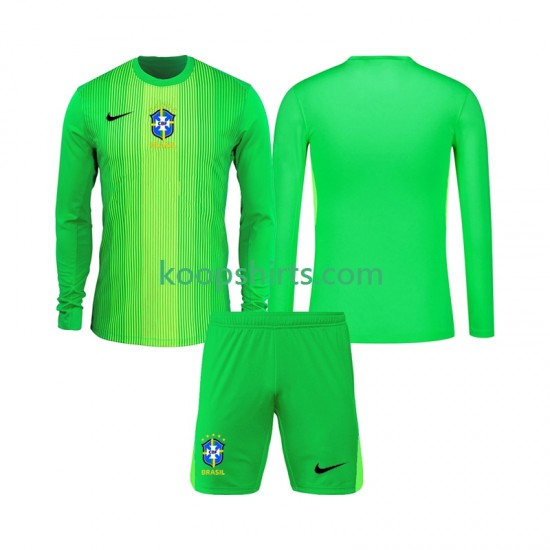 Brazilië Doelman Thuis Tenue Kinder Voetbalshirts 2026 Lange Mouwen
