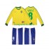 Brazilië Retro Thuis Tenue Kinder Voetbalshirts KAKA 8 1998 Lange Mouwen