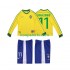 Brazilië Retro Thuis Tenue Kinder Voetbalshirts RONALDINHO 11 1998 Lange Mouwen