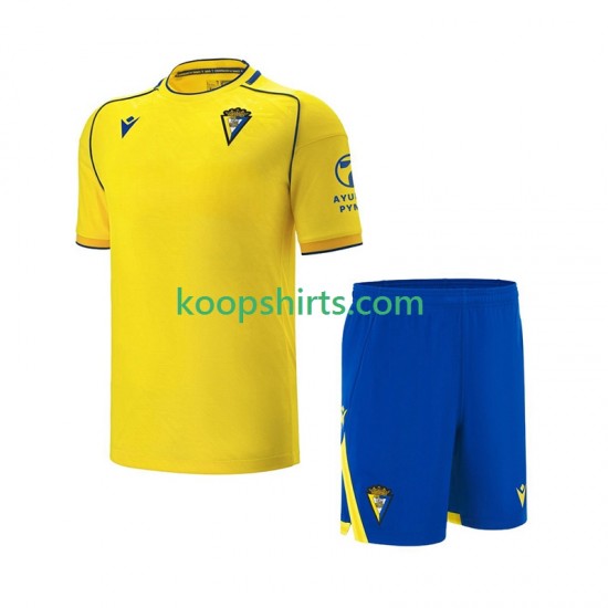 Cádiz CF Thuis Tenue Kinder Voetbalshirts 2025-2026 Korte Mouwen