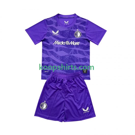 Feyenoord Rotterdam Doelman Derde Tenue Kinder Voetbalshirts 2025-2026 Korte Mouwen