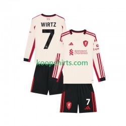 Liverpool Uit Tenue Kinder Voetbalshirts Florian Wirtz 7 2025-2026 Lange Mouwen