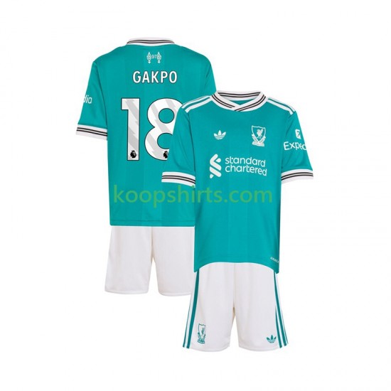 Liverpool Derde Tenue Kinder Voetbalshirts Gakpo 18 2025-2026 Korte Mouwen