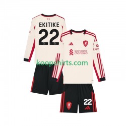Liverpool Uit Tenue Kinder Voetbalshirts Hugo Ekitike 22 2025-2026 Lange Mouwen