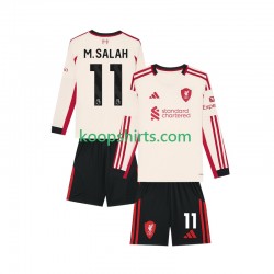 Liverpool Uit Tenue Kinder Voetbalshirts Mohamed Salah 11 2025-2026 Lange Mouwen