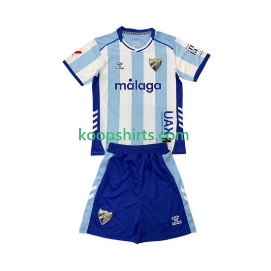 Málaga CF Thuis Tenue Kinder Voetbalshirts 2025-2026 Korte Mouwen