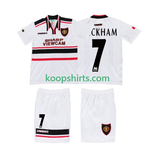 Manchester United Retro Uit Tenue Kinder Voetbalshirts BECKHAM 7 1998 Korte Mouwen