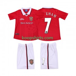 Manchester United Retro Thuis Tenue Kinder Voetbalshirts BECKHAM 7 1999 2000 Korte Mouwen