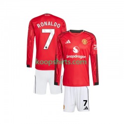 Manchester United Thuis Tenue Kinder Voetbalshirts Cristiano Ronaldo 7 2025-2026 Lange Mouwen