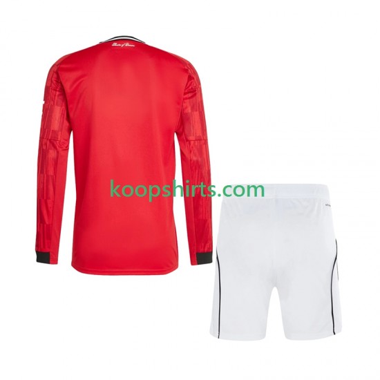 Manchester United Thuis Tenue Kinder Voetbalshirts 2025-2026 Lange Mouwen