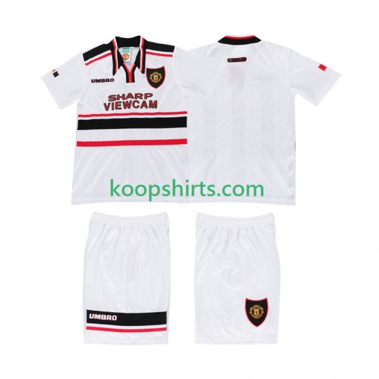 Manchester United Retro Uit Tenue Kinder Voetbalshirts 1998 Korte Mouwen