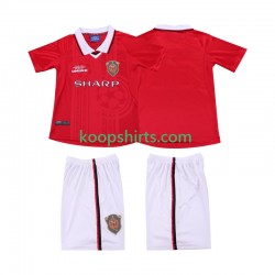 Manchester United Retro Thuis Tenue Kinder Voetbalshirts 1999 2000 Korte Mouwen