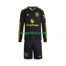 Manchester United Derde Tenue Kinder Voetbalshirts 2025-2026 Lange Mouwen