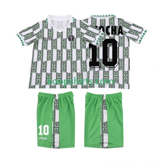 Nigeria Retro Uit Tenue Kinder Voetbalshirts OKOCHA 10 1994 Korte Mouwen
