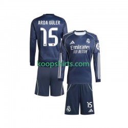 Real Madrid Uit Tenue Kinder Voetbalshirts Arda Guler 15 2025-2026 Lange Mouwen