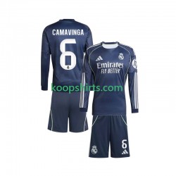 Real Madrid Uit Tenue Kinder Voetbalshirts Camavinga 6 2025-2026 Lange Mouwen