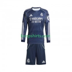 Real Madrid Uit Tenue Kinder Voetbalshirts 2025-2026 Lange Mouwen